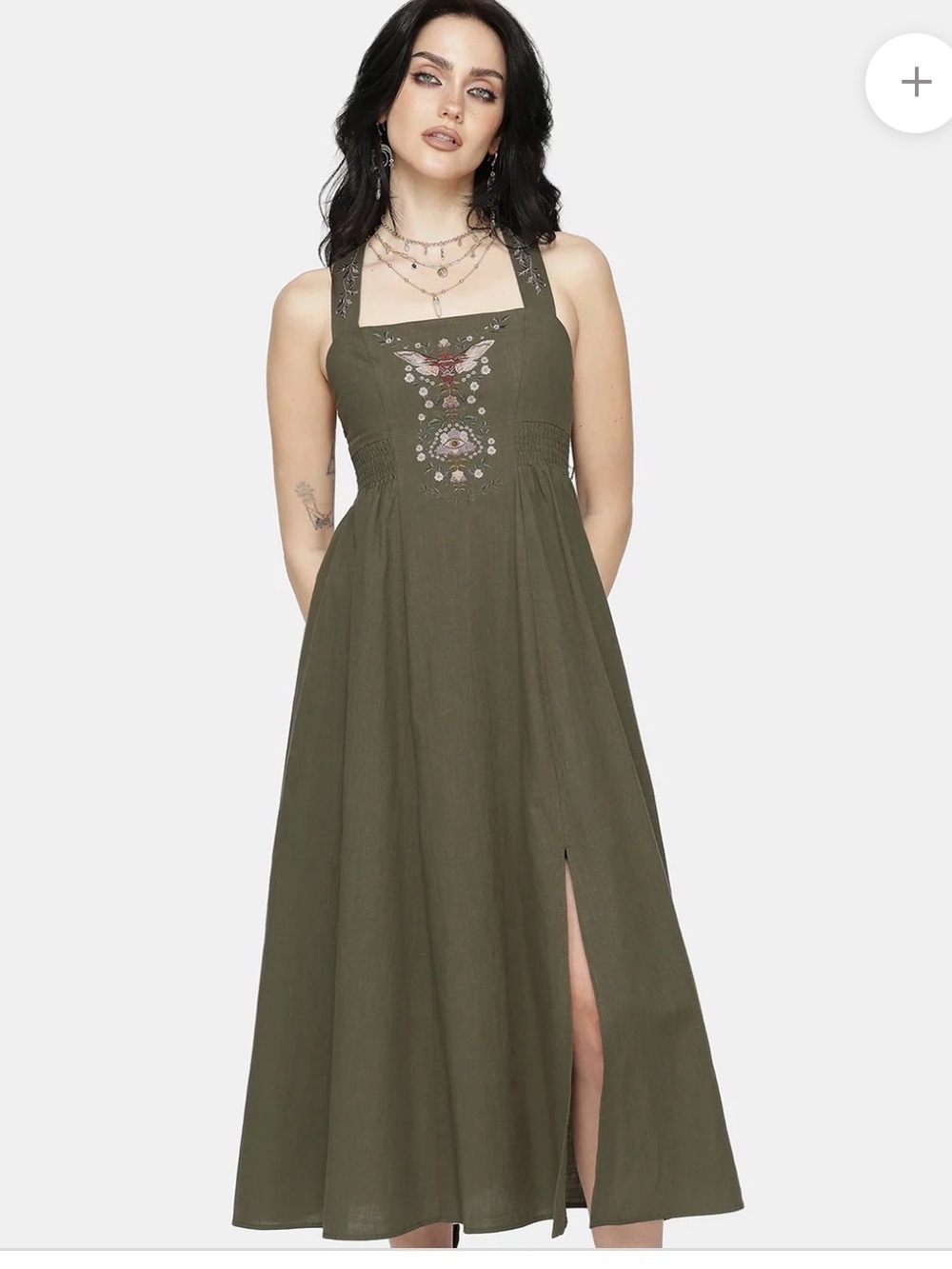 Disturbia Siora Folklore embroidered midi dress